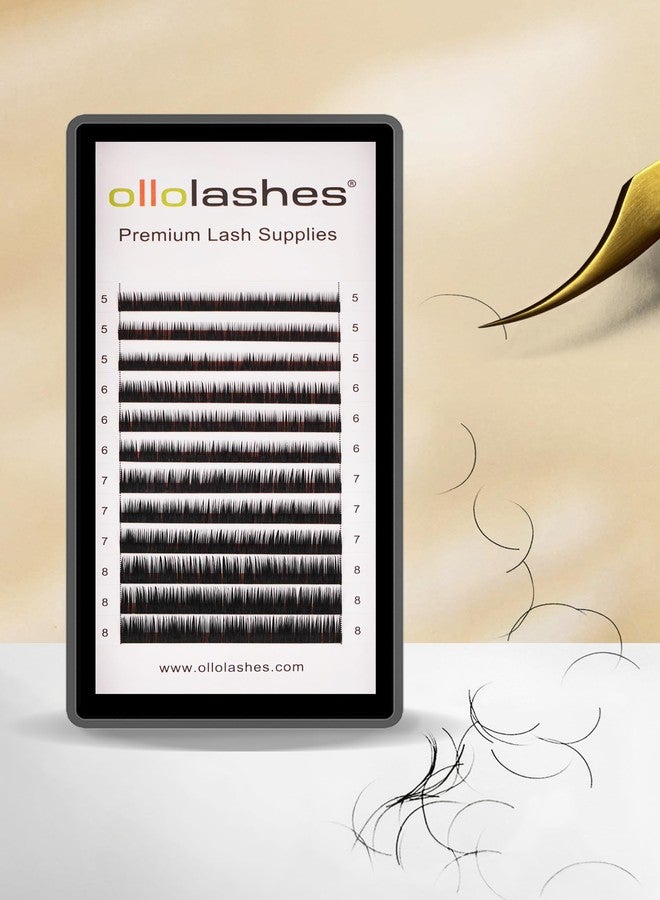 OLLOLASHES Eyelash Extension B C CC D J Curl Mix 5-20mm 0.03 0.05 0.07 0.15 Super Matte Classic Lash Extensions Professional Supplies for Lash Techs (CC-0.03, 5-8mm) - Image 1